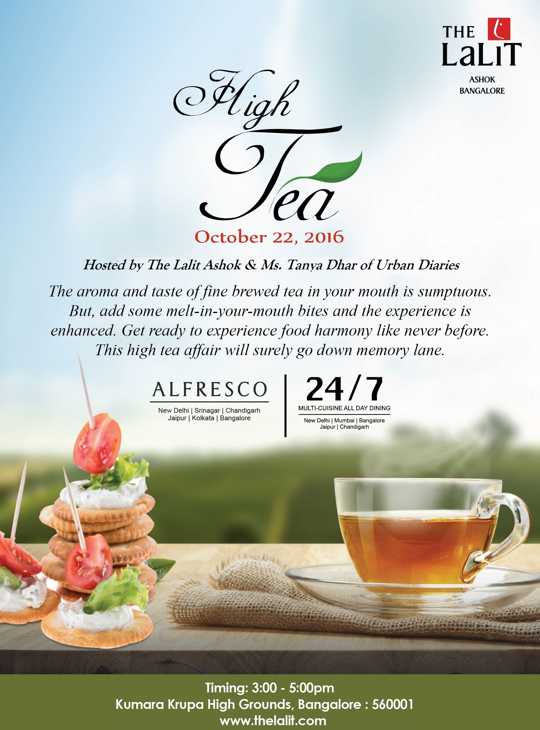 The Tradition of Afternoon Tea at the Lalit Ashok, Bangalore