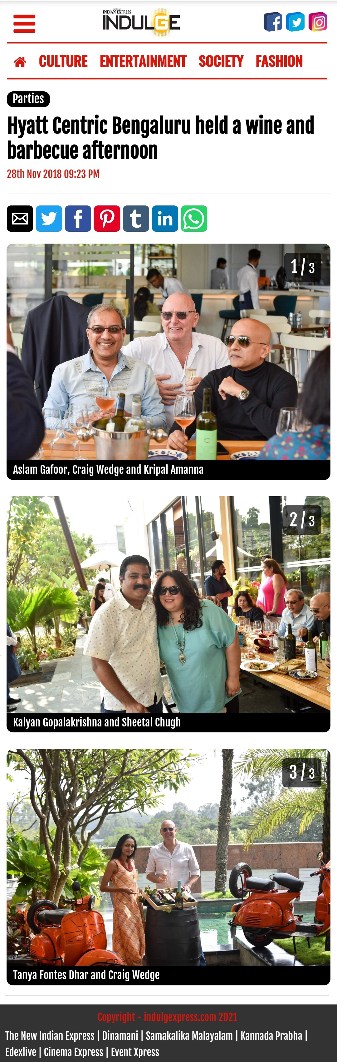 Wine And Barbecue Afternoon At Hyatt Centric Bengaluru